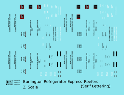 Burlington Refrigerator Express BREX Ice Reefer Black Serif