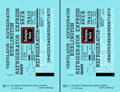 Burlington Refrigerator Express BREX Ice Reefer Black Serif