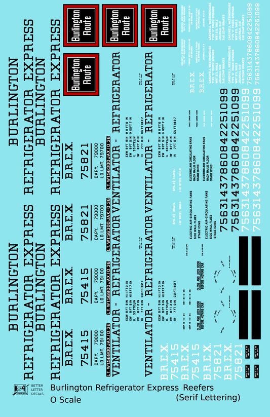 Burlington Refrigerator Express BREX Ice Reefer Black Serif
