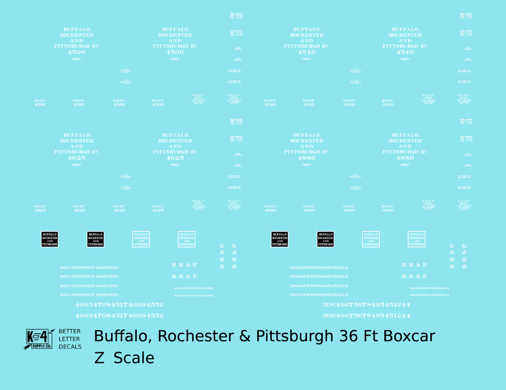 Buffalo, Rochester and Pittsburgh 36 Ft Wood Boxcar White