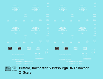 Buffalo, Rochester and Pittsburgh 36 Ft Wood Boxcar White