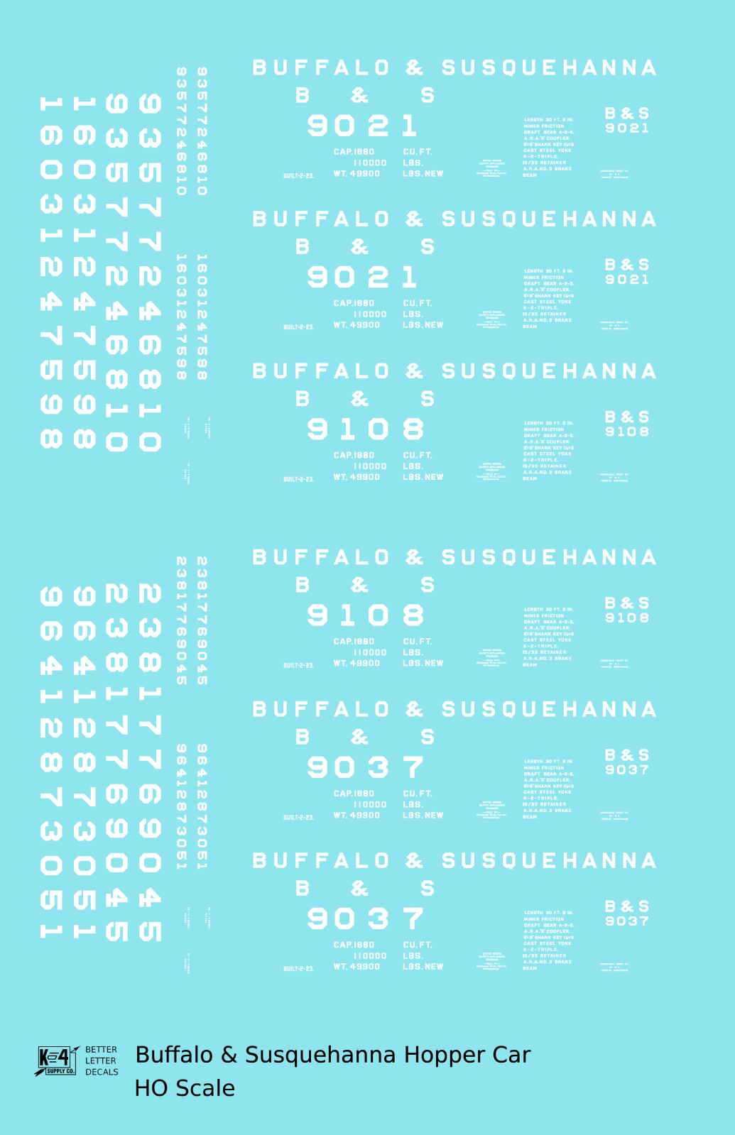 Buffalo and Susquehanna Twin Hopper White