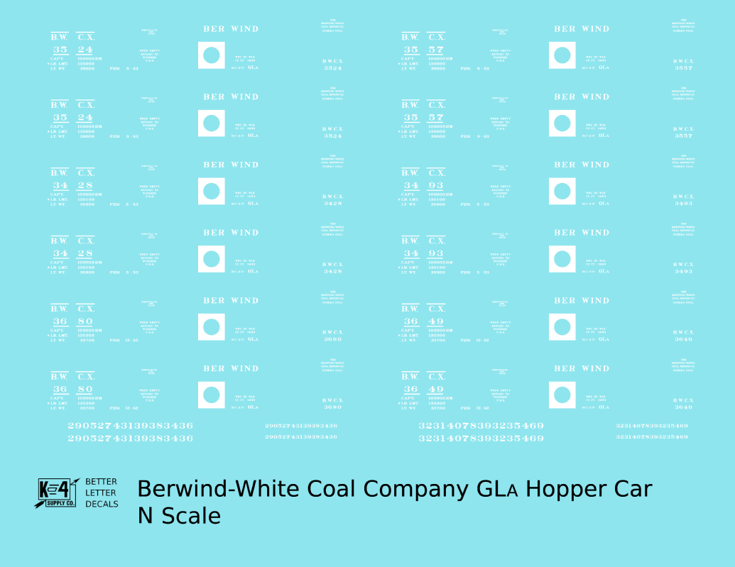 Berwind Coal GLCa Hopper Car White