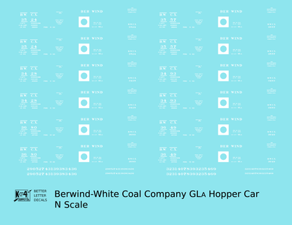 Berwind Coal GLCa Hopper Car White