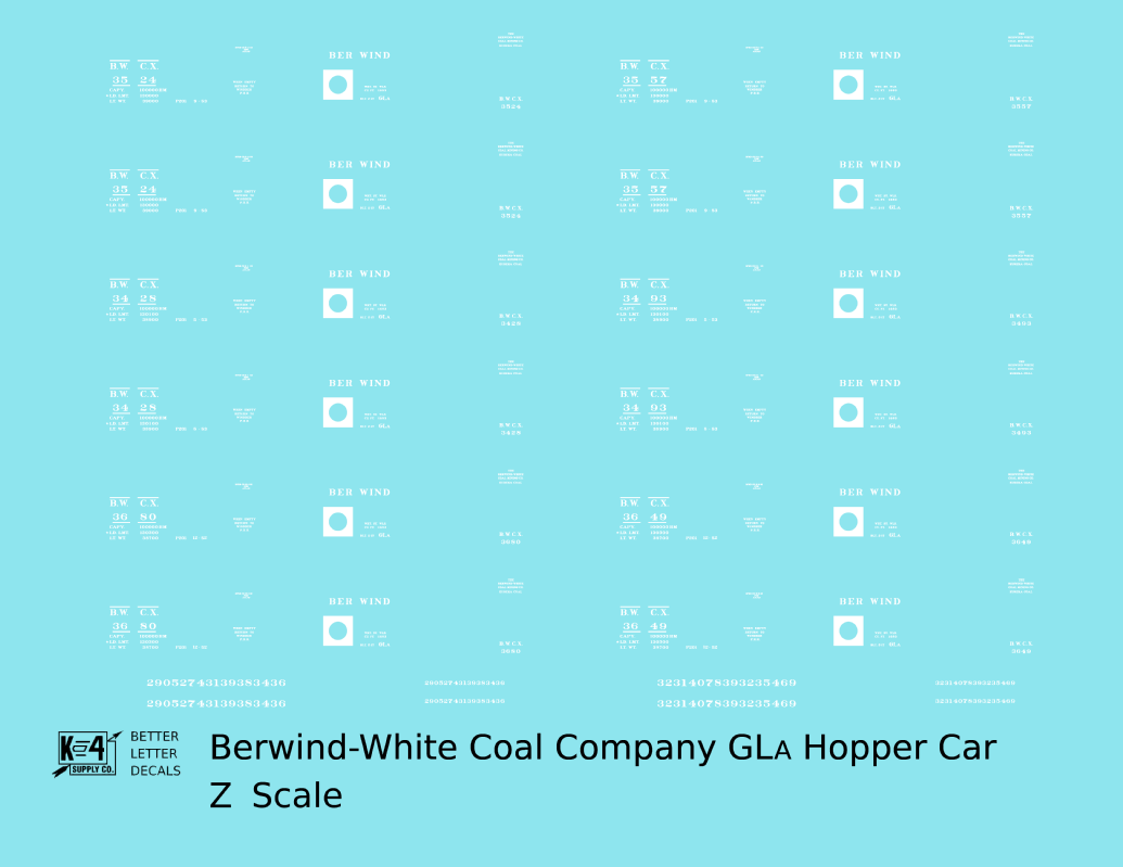 Berwind Coal GLCa Hopper Car White
