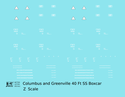 Columbus and Greenville Single Sheathed 40 Ft Boxcar White