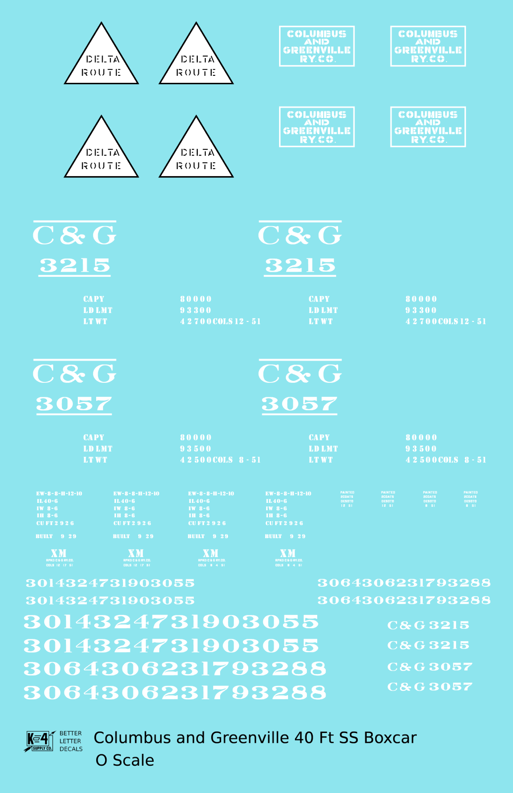 Columbus and Greenville Single Sheathed 40 Ft Boxcar White