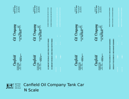 Canfield Oil Company 8000 Gallon Tank Car Black Cleveland Ohio