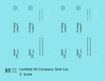 Canfield Oil Company 8000 Gallon Tank Car Black Cleveland Ohio