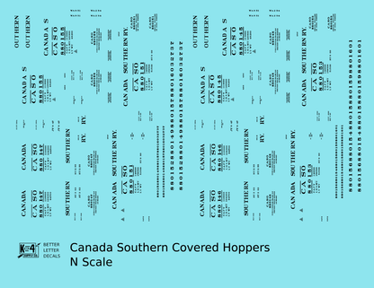 Canada Southern (NYC) Covered Hopper Black NYC-Built - Decal - Choose Scale