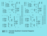 Canada Southern (NYC) Covered Hopper Black NYC-Built - Decal - Choose Scale
