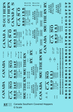 Canada Southern (NYC) Covered Hopper Black NYC-Built - Decal Sheet