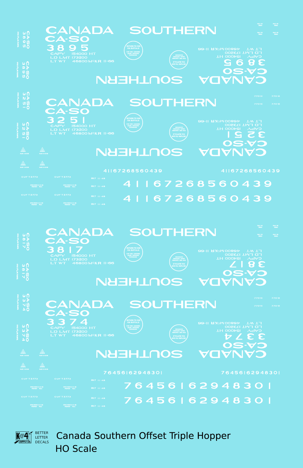 Canada Southern Offset Triple Hopper White