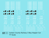 Carbon County Railway Three Bay Hopper White Utah