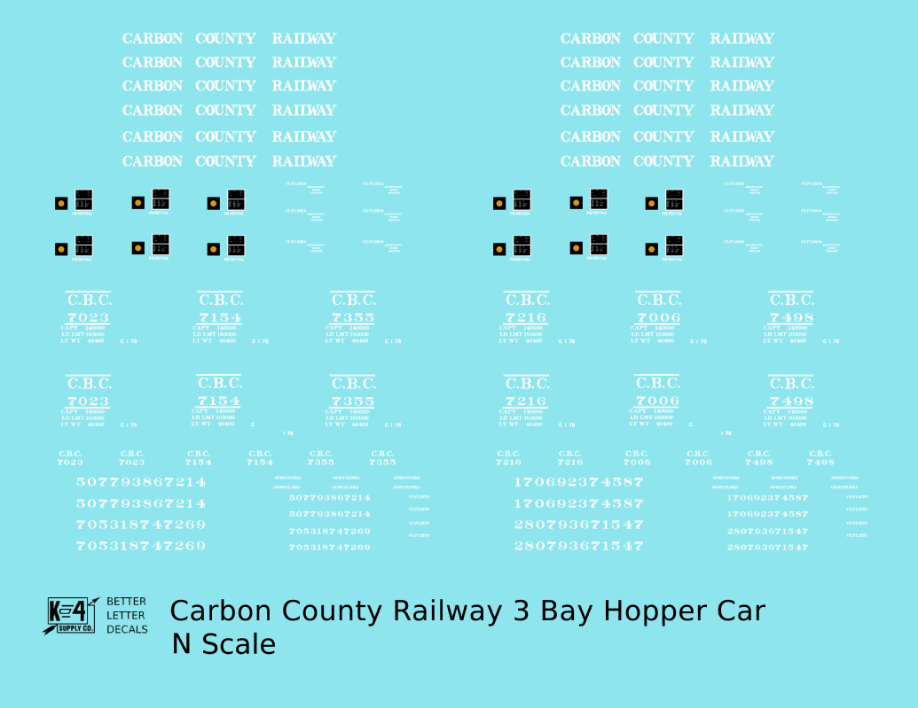 Carbon County Railway Three Bay Hopper White Utah