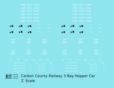Carbon County Railway Three Bay Hopper White Utah