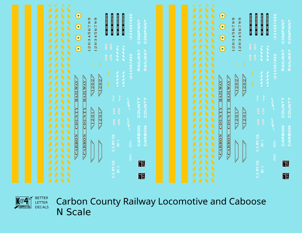 Carbon County Railway EMD Diesel Switcher and Caboose Tuscan