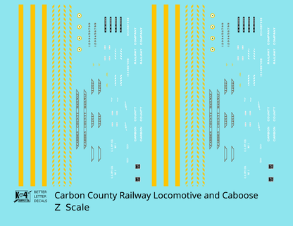 Carbon County Railway EMD Diesel Switcher and Caboose Tuscan
