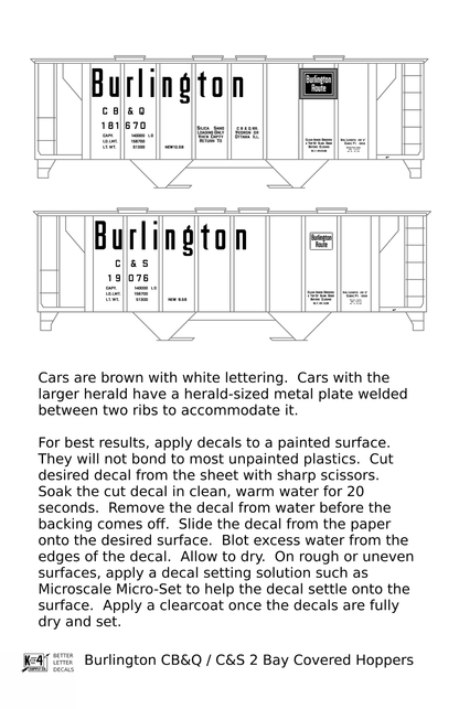 Burlington CB&Q 2 Bay Covered Hopper White