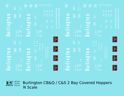Burlington CB&Q 2 Bay Covered Hopper White