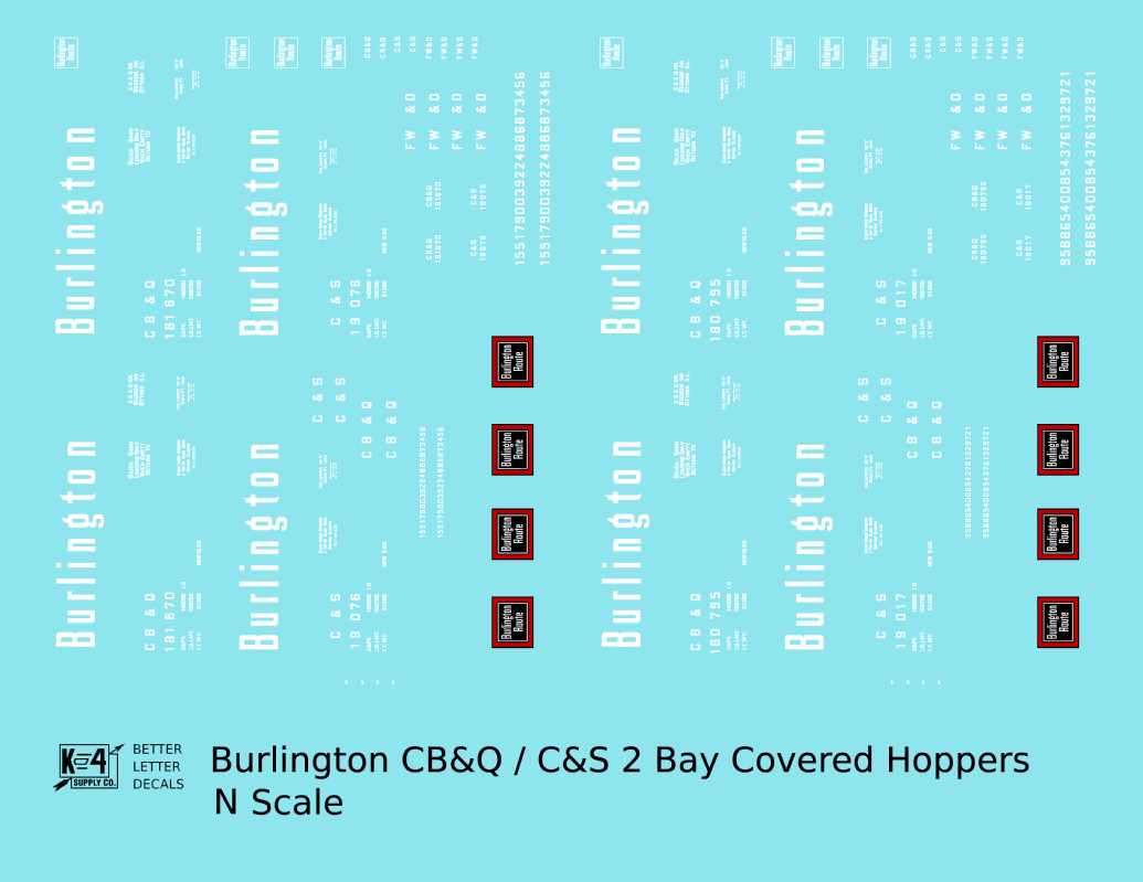 Burlington CB&Q 2 Bay Covered Hopper White