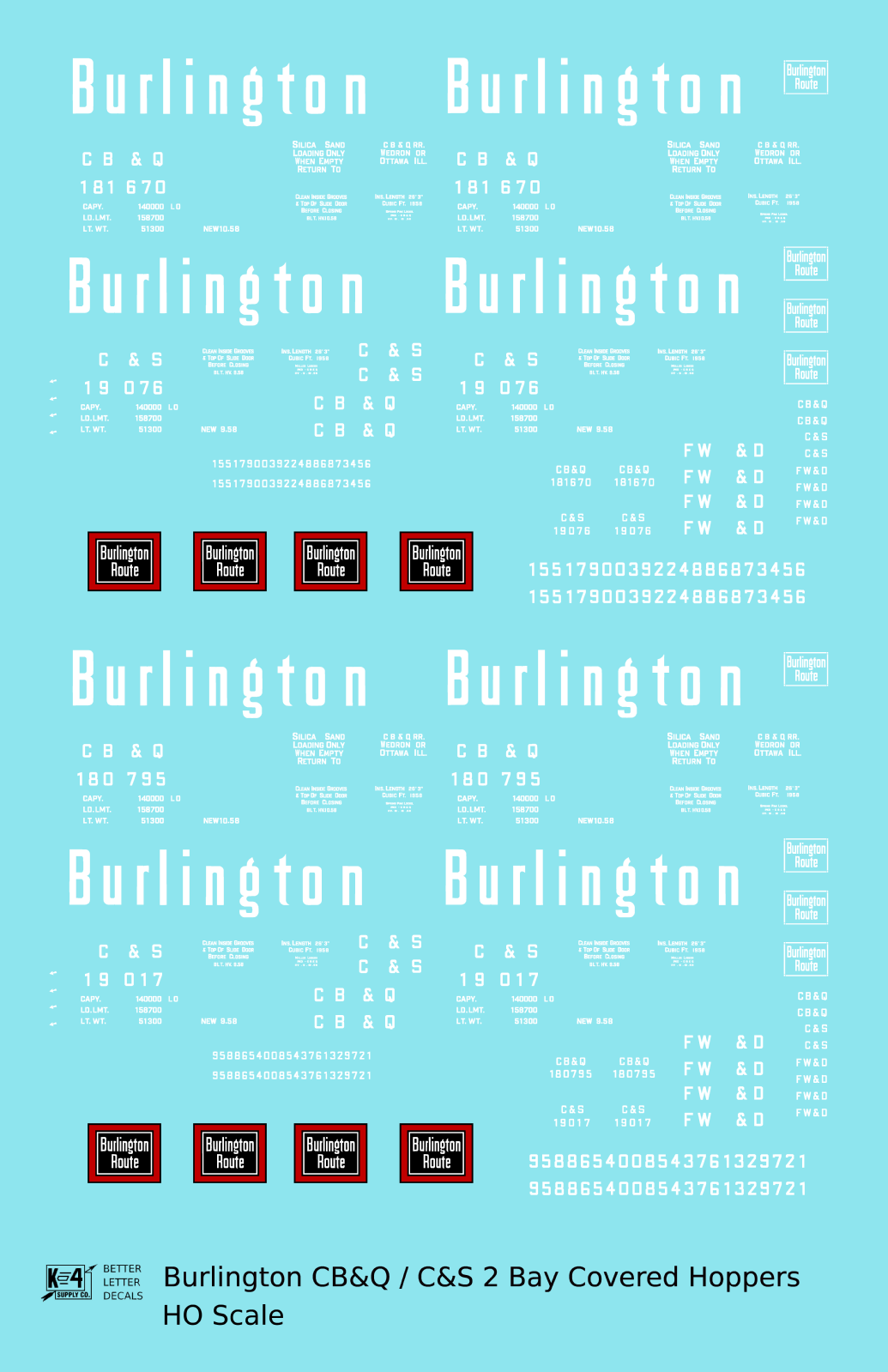 Burlington CB&Q 2 Bay Covered Hopper White