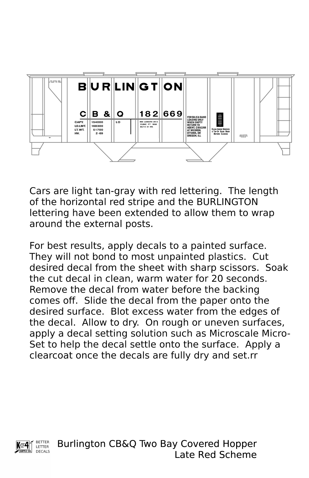 Burlington CB&Q Covered Hopper  Late Scheme