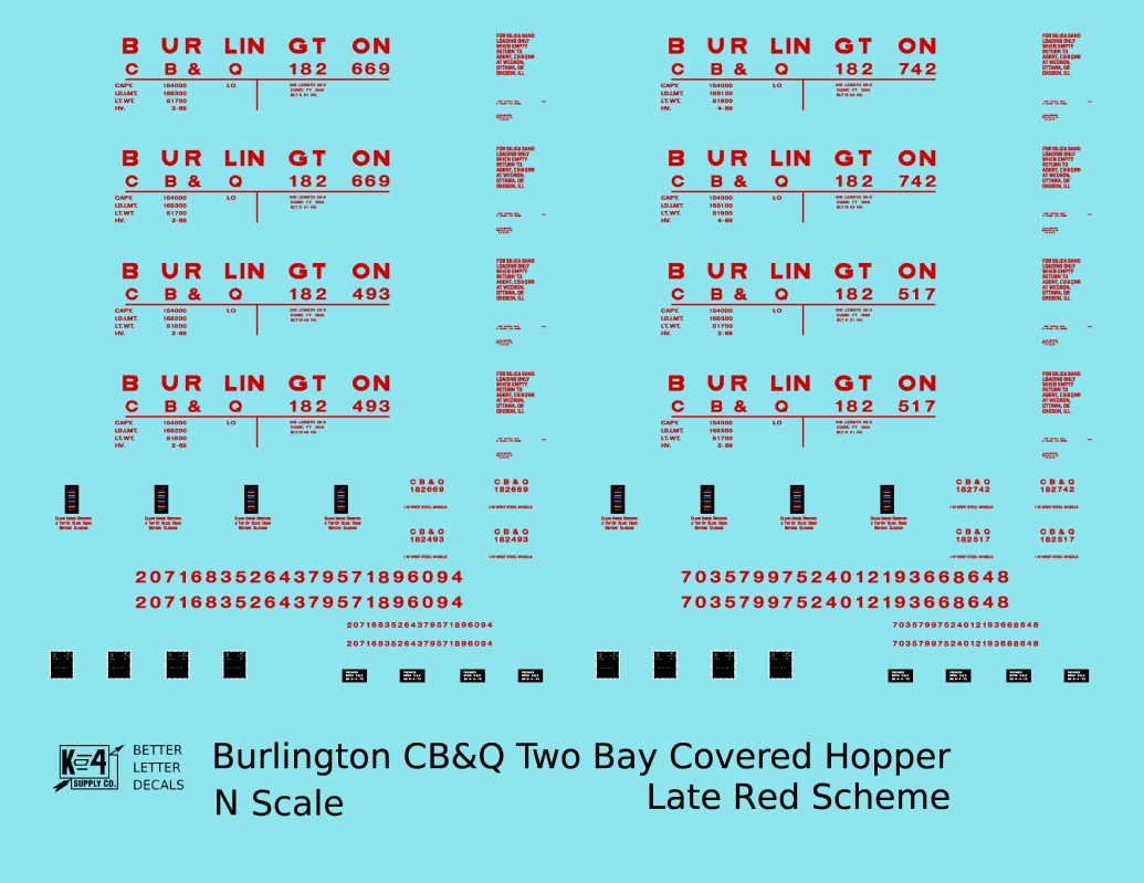 Burlington CB&Q Covered Hopper  Late Scheme