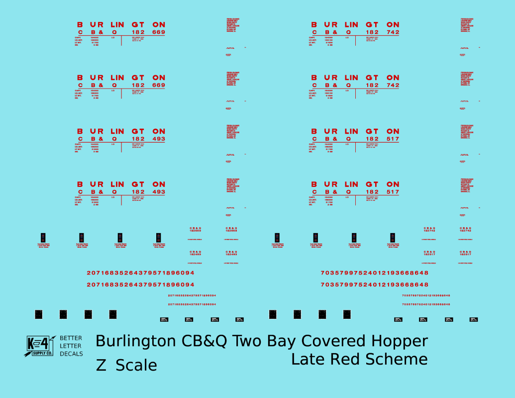 Burlington CB&Q Covered Hopper  Late Scheme