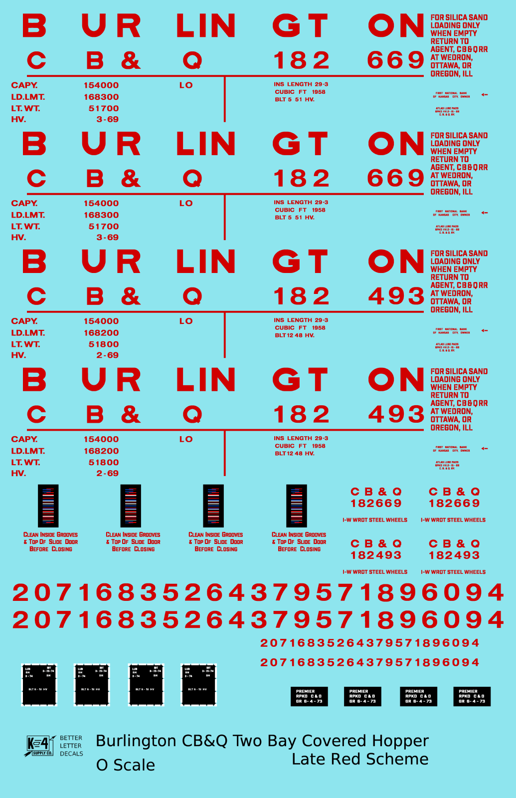 Burlington CB&Q Covered Hopper  Late Scheme