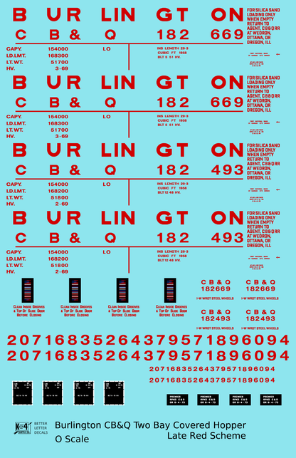 Burlington CB&Q Covered Hopper  Late Scheme
