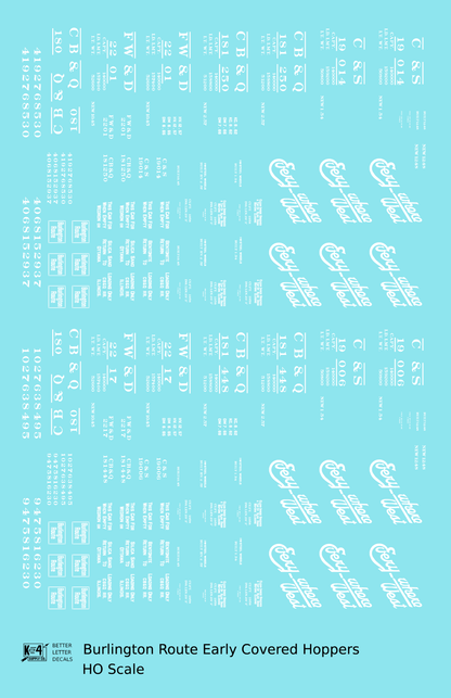 Burlington CB&Q Two Bay Covered Hopper White Script Lettering