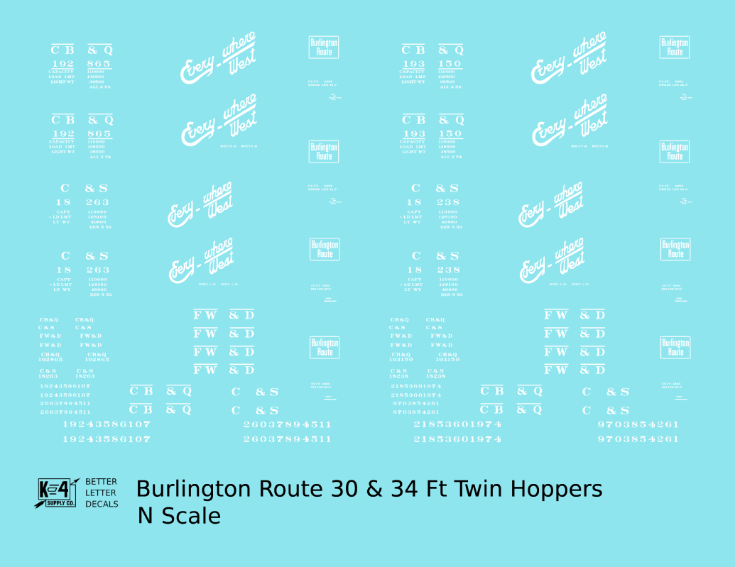 Burlington CB&Q Ribbed Twin Hopper White Everywhere West