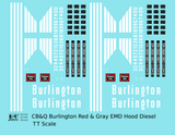 Burlington CB&Q EMD Diesel Locomotive White Red/Gray Scheme