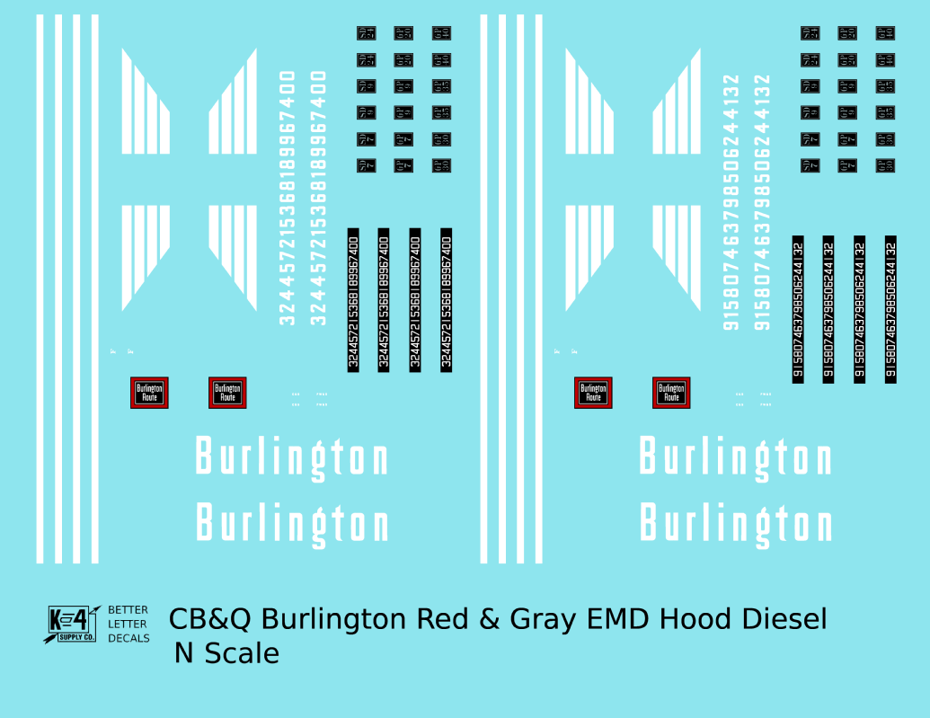 Burlington CB&Q EMD Diesel Locomotive White Red/Gray Scheme
