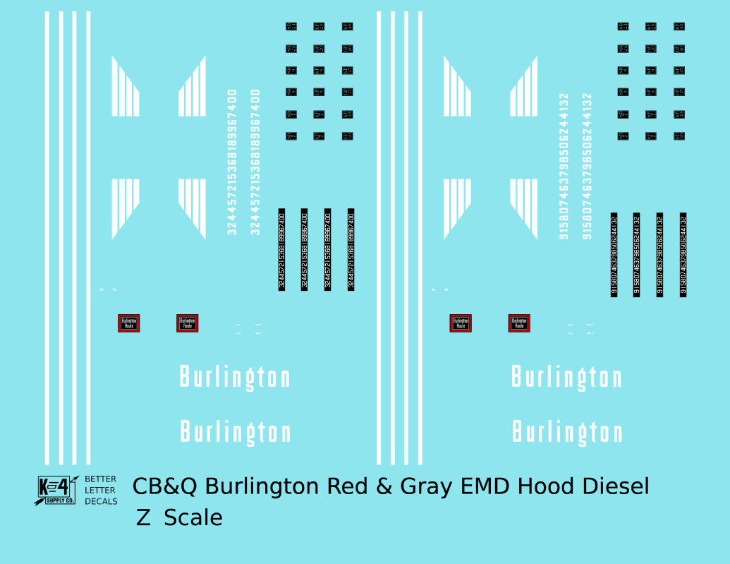 Burlington CB&Q EMD Diesel Locomotive White Red/Gray Scheme