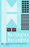Burlington CB&Q EMD Diesel Locomotive White Red/Gray Scheme