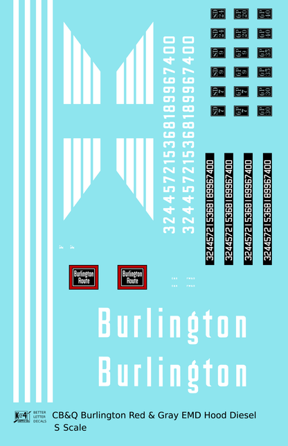 Burlington CB&Q EMD Diesel Locomotive White Red/Gray Scheme
