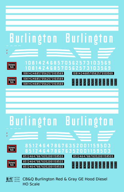Burlington CB&Q GE Diesel Locomotive White Red/Gray Scheme