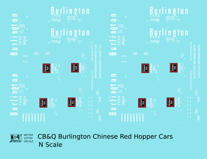 Burlington CB&Q Chinese Red Hopper Car White