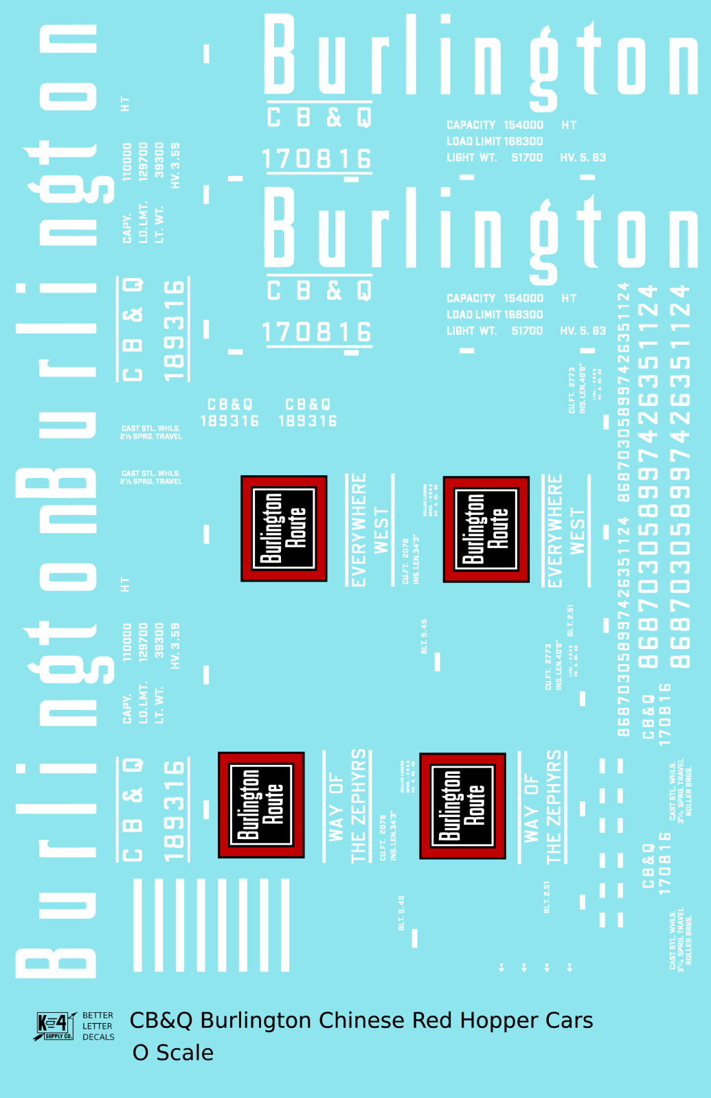 Burlington CB&Q Chinese Red Hopper Car White