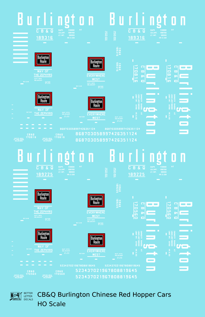 Burlington CB&Q Chinese Red Hopper Car White