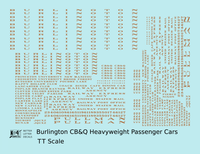 Burlington CB&Q Heavyweight Passenger Car Bronze Gold Roman Lettering