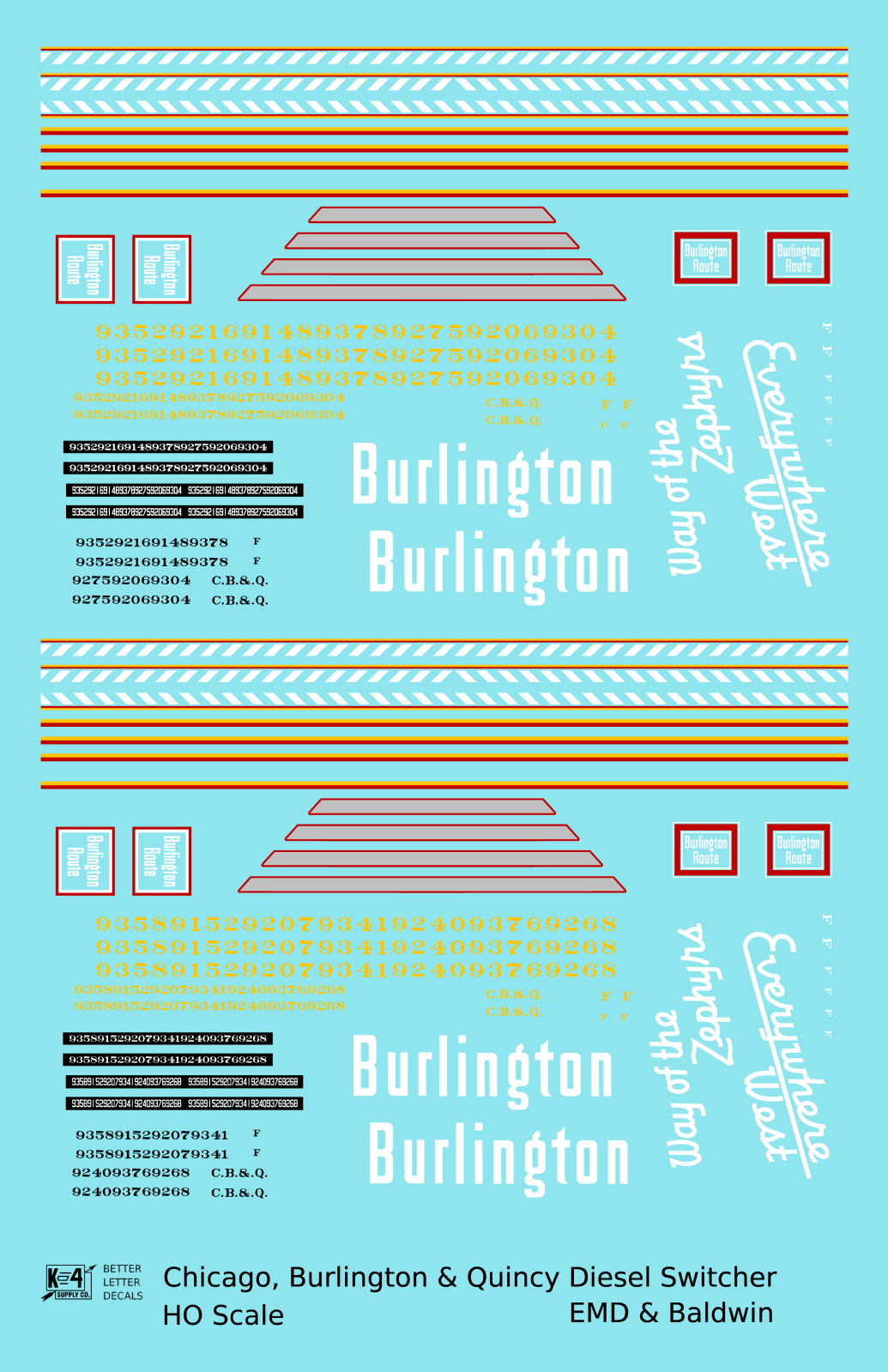 Burlington CB&Q EMD Or Baldwin Diesel Switcher Red Yellow and Gray