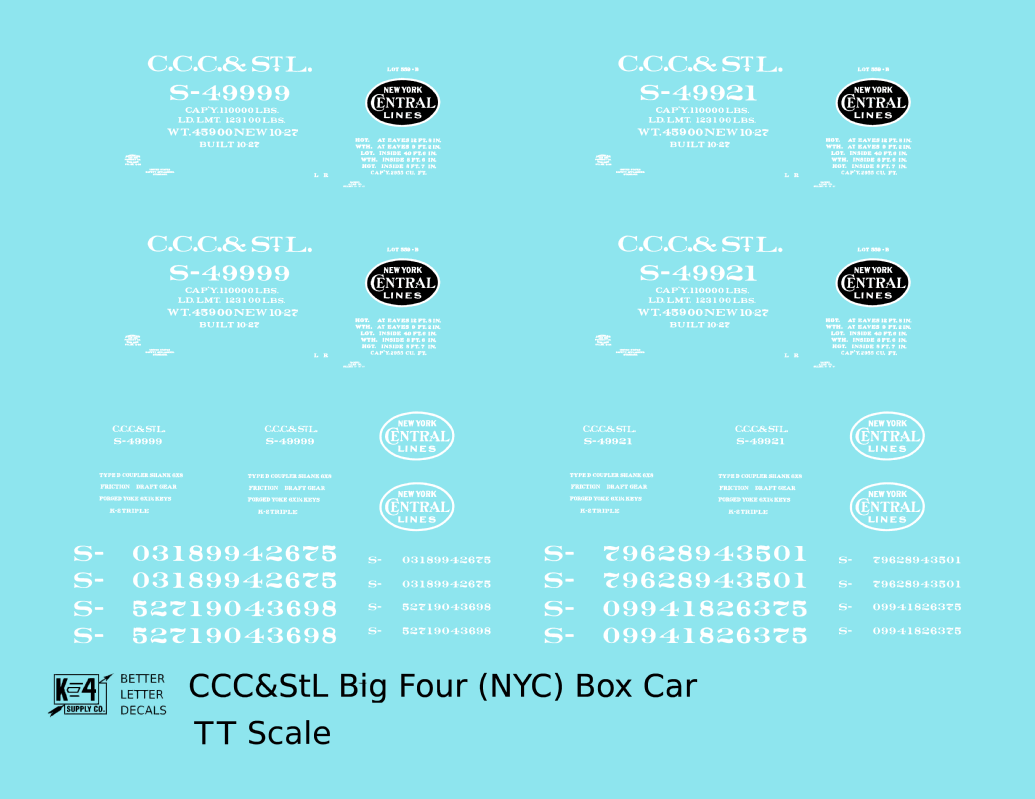 CCC&StL Big Four 40 Ft Boxcar White New York Central