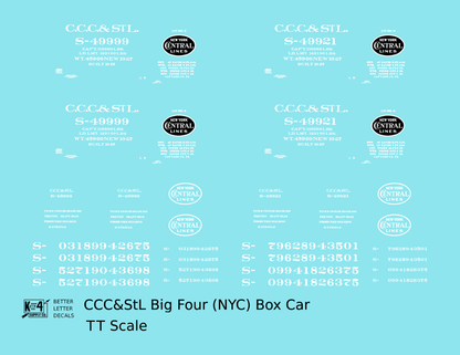 CCC&StL Big Four 40 Ft Boxcar White New York Central
