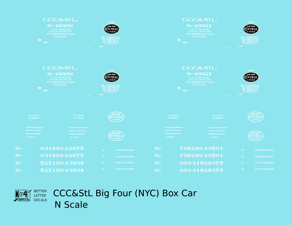 CCC&StL Big Four 40 Ft Boxcar White New York Central