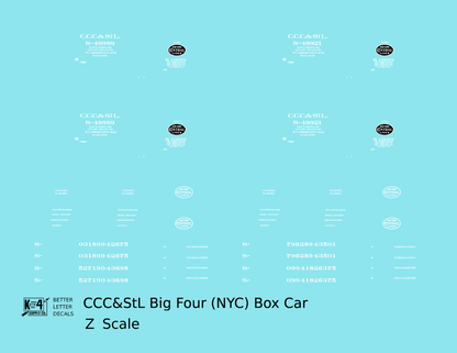CCC&StL Big Four 40 Ft Boxcar White New York Central