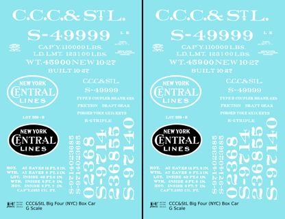 CCC&StL Big Four 40 Ft Boxcar White New York Central