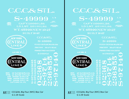 CCC&StL Big Four 40 Ft Boxcar White New York Central